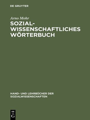 cover image of Sozialwissenschaftliches Wörterbuch